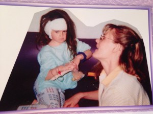 This was taken shortly after my CI surgery. Hanging with my mom in the recovery room...